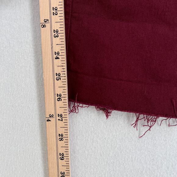 BASSIKE Straight Jeans Womens Small Burgundy Wine High Rise Slim Stretch - Picture 13 of 13
